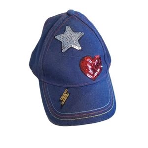 GIRLS baseball style hat with sequins & adjustable back